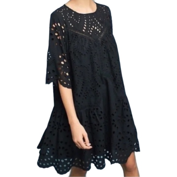 Anthropologie Eri + Ali Martella
Eyelet Swing Dress black Boho Whimsigoth - Picture 1 of 12